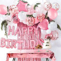 Pink Happy Birthday Foil Balloons Princess Party Decorations Adult Kids Girl 1 2 3 4 5 6 7 8 9 10 15 25 30 35 40 50 60 Year Old LaoXzhongX. 