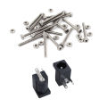 45 Pcs DC Power Jack Socket 2.1mm X 5.5mm Barrel-Type PCB Mount DC-005 with M2 X 20mm Long Hex Socket Knurled Cap Screws Bolts Nuts Set 20Pcs. 
