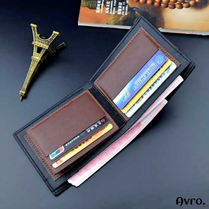 Avro%20Men's%20Soft%20PU%20Leather%20Business%20Wallet%20Multi-Card%20Slot%20With%20ID%20Holder%20Solid%20Color%20Travel%20Money%20Bag%20For%20Men%20-%20Image%203