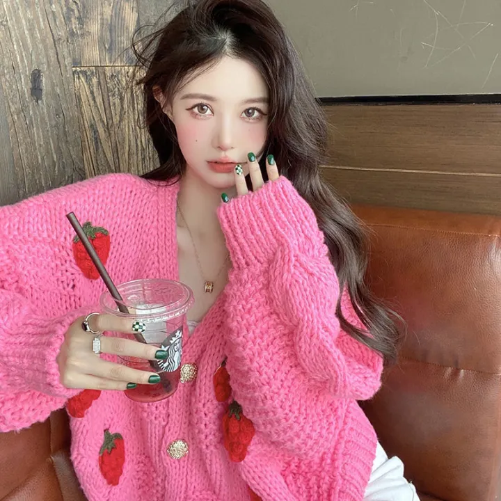 MEXZT%20Women%20Harajuku%20Strawberry%20Loose%20Cardigan%20Sweater%20Fall%20Fashion%20Long%20Sleeve%20Korean%20Tops%20Chic%20Female%20Preppy%20Style%20Y2k%20Sweater%20-%20Image%205