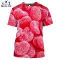 Mamba Top 3D Print Food Candy T Shirt Men Short Sleeve Women Tshirt Romantic Sweet Love Tee Color Chocolate Heart Pattern Design. 
