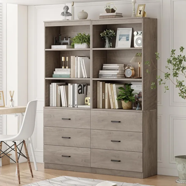 Tall%20Storage%20Cabinet,%20Bookcase%20with%203%20Drawers%20and%203-Tier%20Open%20Shelves,%20Wooden%20Bookshelf%20Storage%20Organizer%20for%20Living%20Room,%20Study,%20Kitchen,%20Home%20Office,%20Ash%20Grey%2072/24%20-%20Image%203