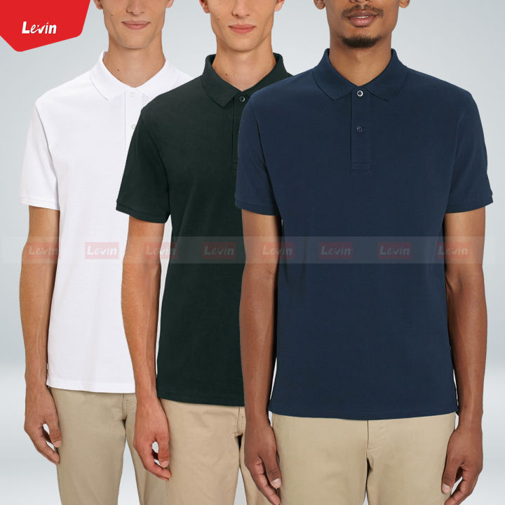 Men's Half Sleeve Solid Organic Cotton Polo T-Shirt From Levin
