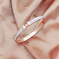 Titanium Steel Korean Style H letter Bracelet Fashion Shell Bangle Light Luxury Simple Wrist Chain Jewelry For Women Girls Gift Qoddess. 