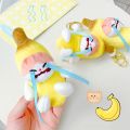 Cute Banana Cat Doll Crying Banana Cat Keychain Plush Stuffed Doll Banana Cat Doll Pendant Crying Sad Crying Banana Keyring Keychain Accessories. 