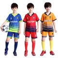 Wholesale Custom 100% Polyester Cheap Childrens Soccer Jersey Summer Breathable Football Jersey Set Soccer Uniform For Kids Y303. 
