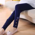 Girls' Cotton Fleece-Lined Leggings Spring and Autumn Sports Casual Pants2022New Medium and Large Children Slim-Fitting Loose plus Thick Pants. 