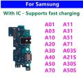 For Samsung A10 A20 A30 A40 A50 A70 A01 A11 A31 A51 A21S A03 A03S USB Charger Port Jack Dock Connector Charging Board Flex Cable. 