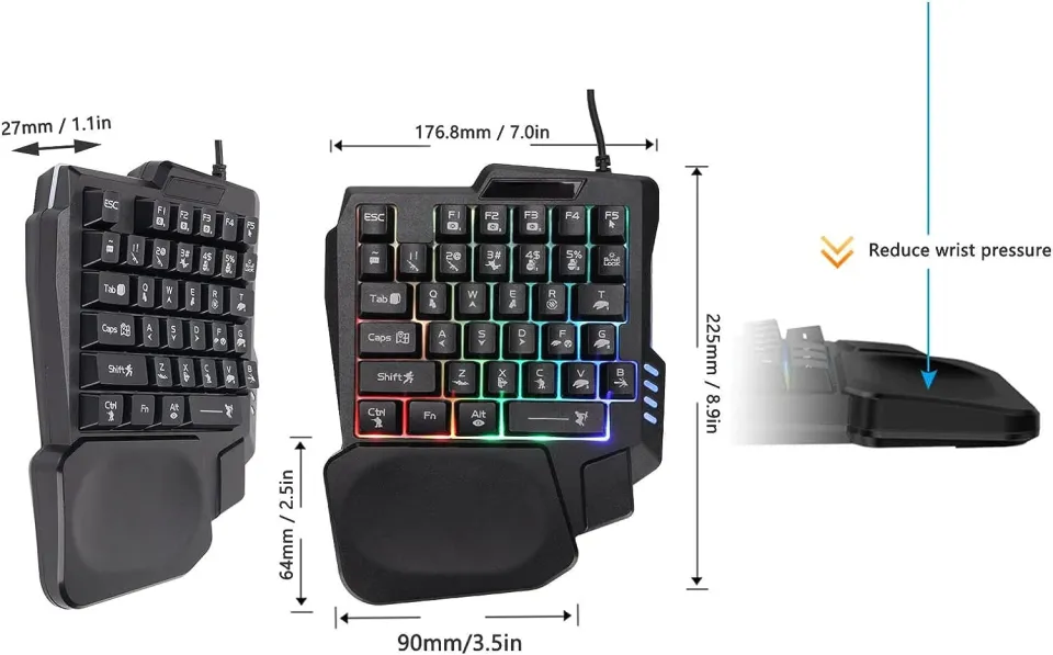 5 In 1 Combo Gaming Keyboard And Mouse Wireless Bluetooth For PC Smartphone  PUBG Mobile Game Accessories