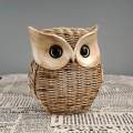 Owl Statues Home Decor Animal Sculpture Craft Durable Simulation Rattan Owl Figurine for Office Housewarming Gifts Drawing Room Anniversary. 