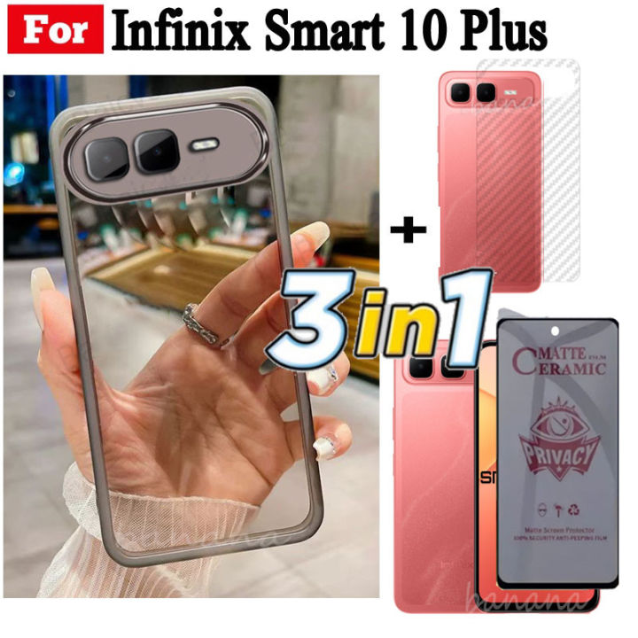 Infinix%20Smart%2010%20Plus%20Smart%2010%20X6725%20Smart%209%20Phone%20Case%20Plating%20Transparent%20Soft%20Casing%20with%20Camera%20Protective%20and%20Tempered%20Glass%20and%20Back%20Film%203%20in%201%20-%20Image%204