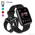 New D 116+ Waterproof Smart Sports watch Bracelets & Fitness Tracker - Black. 