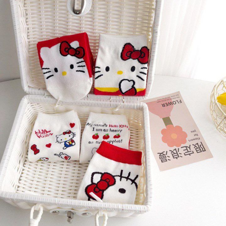 Japanese%20cartoon%20Hello%20Kitty%20mid-tube%20women's%20socks%20socks%20women's%20cute%20cartoon%20anime%20stockings%20spot%20-%20Image%202
