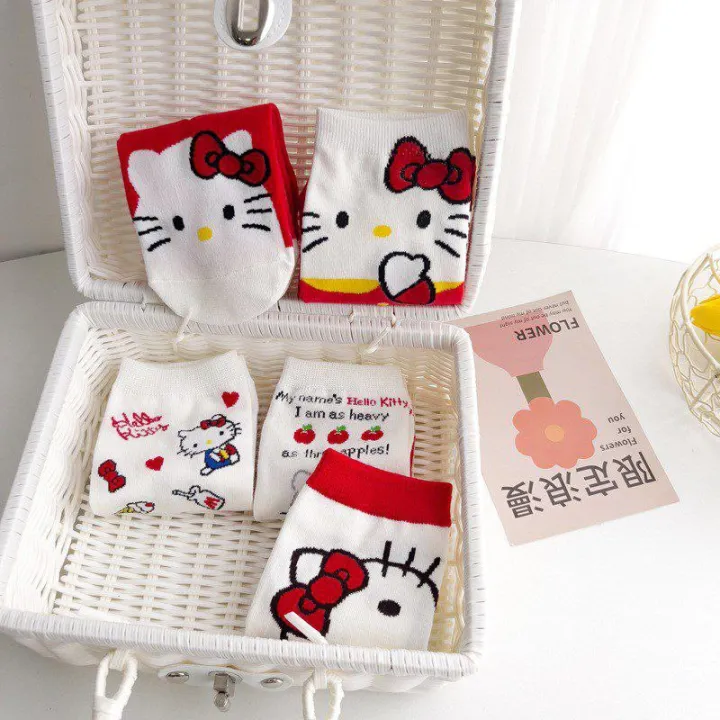 Japanese%20cartoon%20Hello%20Kitty%20mid-tube%20women's%20socks%20socks%20women's%20cute%20cartoon%20anime%20stockings%20spot%20-%20Image%202