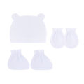 5pcs/lot Newborn Baby Cotton Beanies Hospital Hat and Mittens Set Solid Candy Color Stretchy Infant Warm Cap Gloves 0-1 Years Ol. 