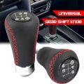 5 Speed Leather Stick Shift Knob Fit for Most Manual Vehicle, Black.