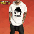 Dragon Ball Z Vegeta Gym Men's Hooded T-shirt Super Saiya Tops Short Sleeve Tshirt Trapstars T-shirts T-shirt Goku New Clothing.