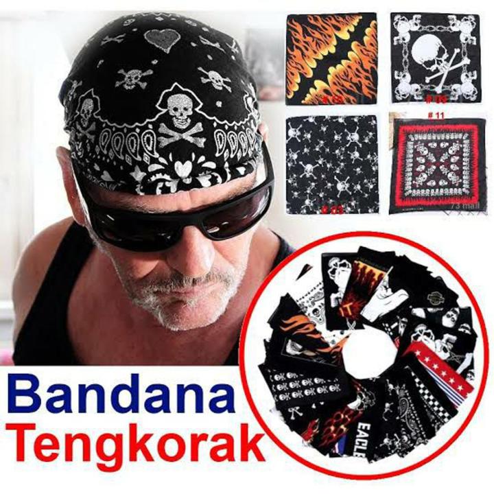 Adult Man Skull Print Motorcycle Wrap Biker Bandana face mask