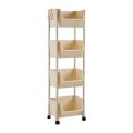 New bookshelf, multi-layer to floor with wheels, movable cart rack, seam storage rack. 
