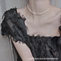 Colorful pearl necklace female clavicle chain choker French retro sense of luxury simple niche Internet celebrity natural ins. 
