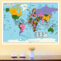 World Map Wall Sticker Stylish And Educational Decor for Home Office Kids Room Travel Office School Tuition Center Wall Decal.