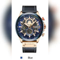 CURREN 8380 Watch Men Fashion Quartz Watches Leather Strap Sport Quartz Wristwatch Chronograph Clock Male Creative Design Dial. 