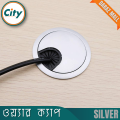 Computer Desk Table Cable Hole Cover Silver Coted Ware Cap Desk Grommet.