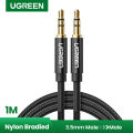 UGREEN 3 Meter 3.5mm Nylon Bradied Audio Cable Compatible for iPhone iPad or Cell Phone Tablets Media Players. 