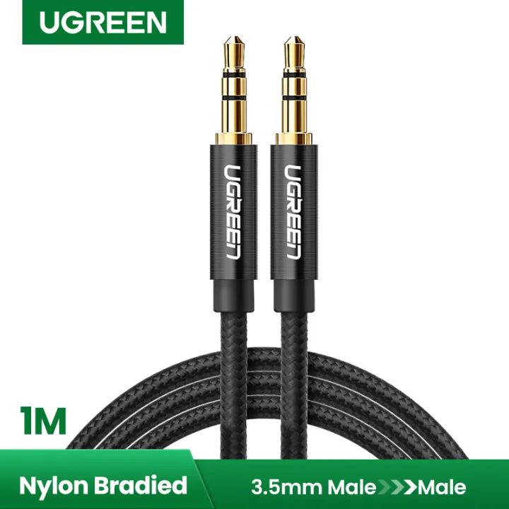 UGREEN%203%20Meter%203.5mm%20Nylon%20Bradied%20Audio%20Cable%20Compatible%20for%20iPhone%20iPad%20or%20Cell%20Phone%20Tablets%20Media%20Players%20-%20Image%203