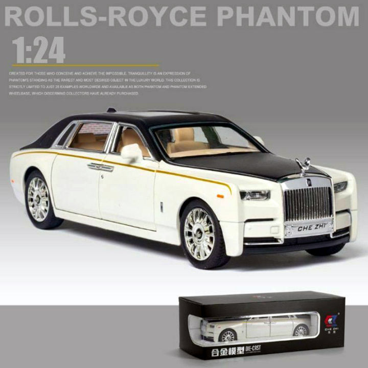 1:24 Rolls Royce Phantom Diecast Alloy Car Luxurious Simulation Toy Vehicles Metal Car 6 Doors Open Model Car Sound Light Toys For Gift