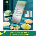 Vegetable Slicer Cutter Grater Chopper Food Slicer Dicer Hand Guard Set Kitchen Manual Slicer Kitchen Tool Accessories Rust-Free Blades with 5 Removable Blades and Storage Box-Graters, Peelers & Slicers -Bix Super Shop.