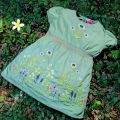 Premium Quality Baby Girls Dress For 1 to 3 Years | Floral Embroidered Elastic Waist Half Sleeve Dress. 