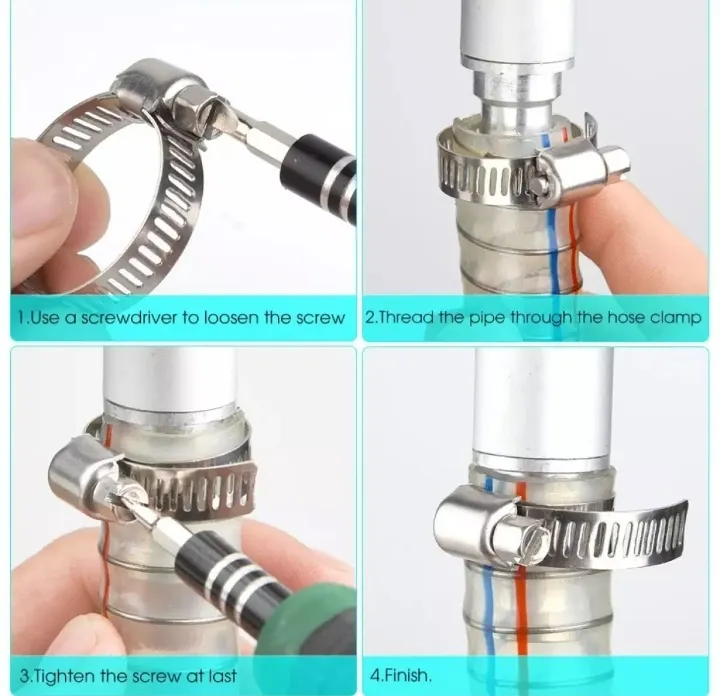 Stainless%20Steel%203/4%20Hose%20Clamp%2010%20Pcs%20,%20Stainless%20Steel%20Gas%20Pipe%20Fitting%20Hose%20Clamp%2010%20Pcs%20-%20Image%203