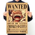 New Anime One Piece Luffy 3 Billion Bounty Wanted Posters Four Emperors Kid Action Figures Vintage Wall Decoration Poster Toys.