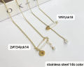 TTM Xuping Mens Punk 14K Gold Jewelry Zircon Crystal Stainless Steel women necklace with fast shipping.