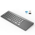 Thin 2.4GHz USB Wireless Mini Keyboard with Number Touchpad Numeric Keypad for Tablet Desktop Laptop PC-Silver gray.