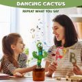 Talking & Dancing Cactus Toys for Kids with USB Charger Can Sing Wriggle, Mimicking & Singing Recording Repeat What You Say Funny Education Toys Playing Home Decor Items for Kids. 