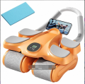 Premium 4 Wheel Ab Roller , Elbow Support Abs Roller Wheel Automatic Rebound Core Workout Equipment with Timer Knee Mat for Men Women Home Gym Fitness. 