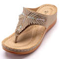 2022 New Slippers Women's Summer Fashion Water Diamond Slope Heel Sandals for Leisure Vacation Feet Clip Flip flops. 