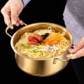 Stainless Steel Korean Ramen Pot Home Double Ear With Lid Cooking Pot Thickened Noodles Milk Egg Soup Pot Kitchen Cookware. 