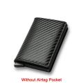 SAKURA DIENQI Carbon Fiber Card Holder Wallets Men Brand Rfid Black Magic Trifold Leather Slim Mini Wallet Small Money Bag Male Purses. 