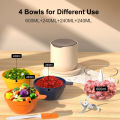 Food Processor, 4 Bowls 2 Blades Electric Grinder Chopper,  Baby Food Processor, Cordless Food Fruit Vegetable Blender. 