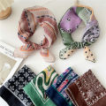 Fashion Cotton Scarf Women Floral Print Neckerchief Small Headscarf Hijab Scarves Female Cute Bandana Head Scarfs Ladies 55x55cm. 