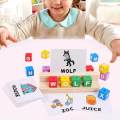 Matching Letters Game Spelling Games Phonetic Reading Blocks Wooden Spelling Games for Ages 2 3 4. 