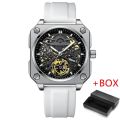2024 New BINBOND H1133 Tourbillon Mechanical Watch Men Automatic Steel Strap Skeleton Mens Watches Top Brand Luxury BOX. 