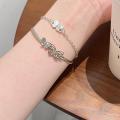 Alloy Delicate butterfly bracelet Charming Inner diameter approximately 5.8cm Eye-catching tassel bracelet Half bracelet half chain design for Party Daily wear Gift Fashion accessory Wedding accessory.