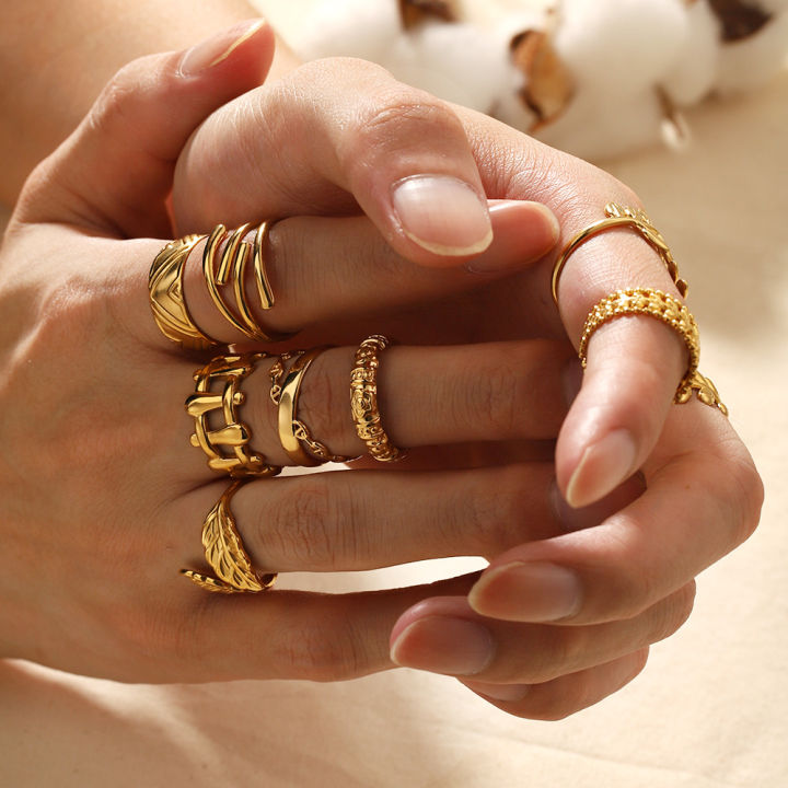 Ring Open Hart Goud - One Size Made By Mila Sieraden Webshop