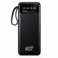 AST PB001 10000mAh Power Bank with Built-in 3-in-1 Cable & Digital Display.