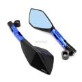 Universal Looking Glass For Motorcycle. Handle rearview Mirror Full Body Metal, Blue 1009. 