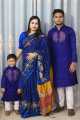 New Family combo Set Half Silk Saree and Dhupian Panjabi for Father Mother and Son.